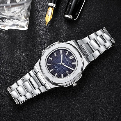 New Square Business Men Clock Stainless Steel Waterproof Luminous Date Male Wristwatch Sports Luxury Quartz Watches For Men