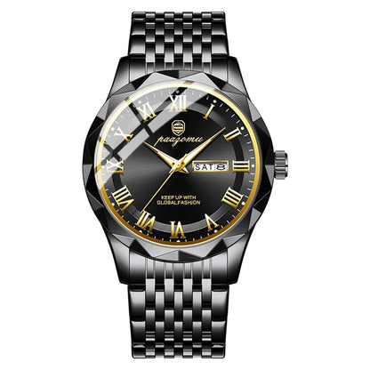 PAAZOMU Luxury Square Man Quartz Watch Waterproof Luminous Date Men's Watch High Quality Stainless Steel Business Men Watches