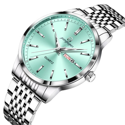 PENGAGAR  Top Luxury Man Watch Waterproof Luminous Date Men Watch Stainless Steel Male Clock Sport Fashion Men's Quartz Watches