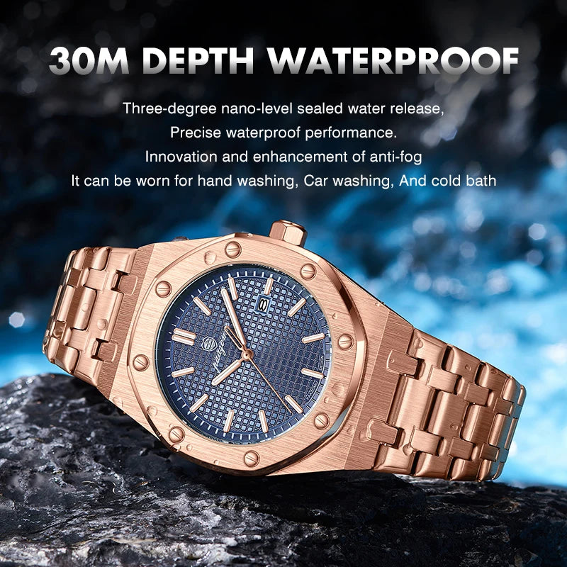 PAAZOMU Top Luxury Man Watch Waterproof Luminous Date Men Watch Stainless Steel Male Clock Sport Fashion Men's Quartz Watches
