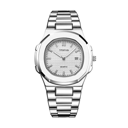 New Square Business Men Clock Stainless Steel Waterproof Luminous Date Male Wristwatch Sports Luxury Quartz Watches For Men