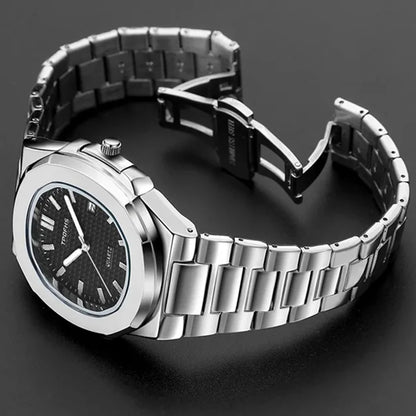 New Square Business Men Clock Stainless Steel Waterproof Luminous Date Male Wristwatch Sports Luxury Quartz Watches For Men