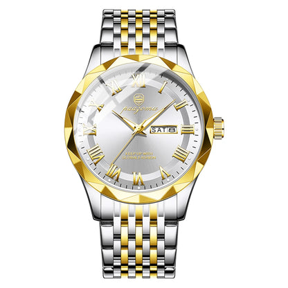 PAAZOMU Luxury Brand Men's Quartz Wristwatch Stainless Steel Waterproof Luminous Date Man Clock Square Business Watches For Men