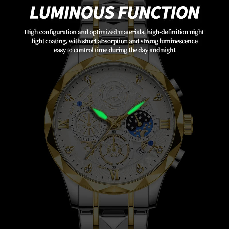 PAAZOMU  Luxury Sports Men's Wristwatch Stainless Steel Waterproof Date Man Watch High Quality Casual Fashion Quartz Men Watches