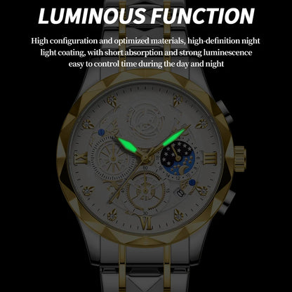 PAAZOMU  Luxury Sports Men's Wristwatch Stainless Steel Waterproof Date Man Watch High Quality Casual Fashion Quartz Men Watches