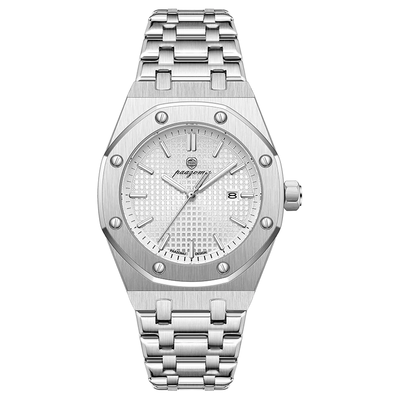 PAAZOMU Luxury Watches For Men Stainless Steel Waterproof Luminous Man Watch Date Week Fashion Casual Men's Quartz Watch Reloj