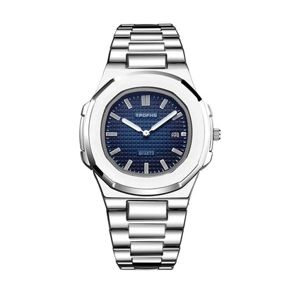 New Square Business Men Clock Stainless Steel Waterproof Luminous Date Male Wristwatch Sports Luxury Quartz Watches For Men