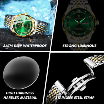 PAAZOMU Luxury Square Man Quartz Watch Waterproof Luminous Date Men's Watch High Quality Stainless Steel Business Men Watches